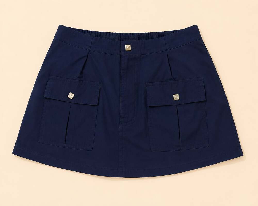 Liz‎ Claiborne Navy Cargo Skort Women’s Size 8 Y2K Mini Skirt Built In Shorts